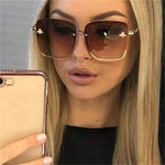 Luxury Square Bee Sunglasses Women  Retro Brand