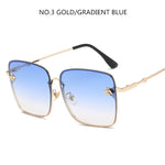 Luxury Square Bee Sunglasses Women  Retro Brand