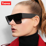 Square Sunglasses Women Men Big Frame Fashion Retro Mirror